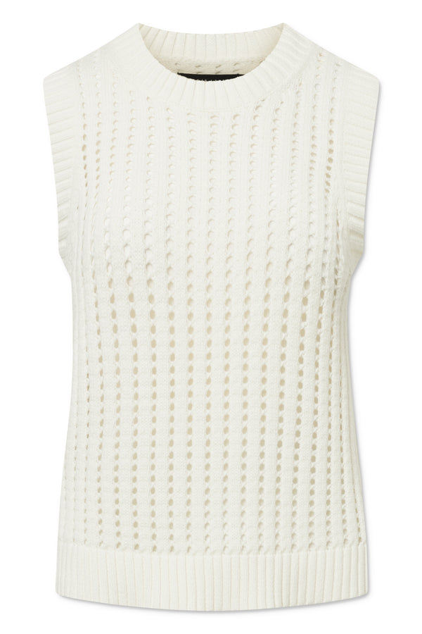 Naja Lauf NIKITA PULLOVER OPEN KNIT KNITWEAR WHITE