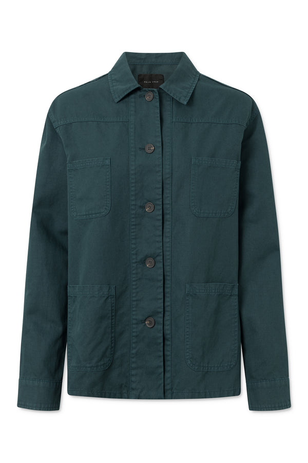 Naja Lauf PASCALE JACKET COTTON LINEN OUTERWEAR DARK GREEN