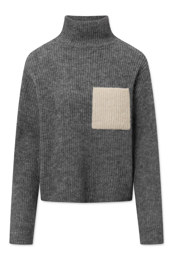 Naja Lauf PETRINE SWEATER KNITWEAR GREY MELANGE