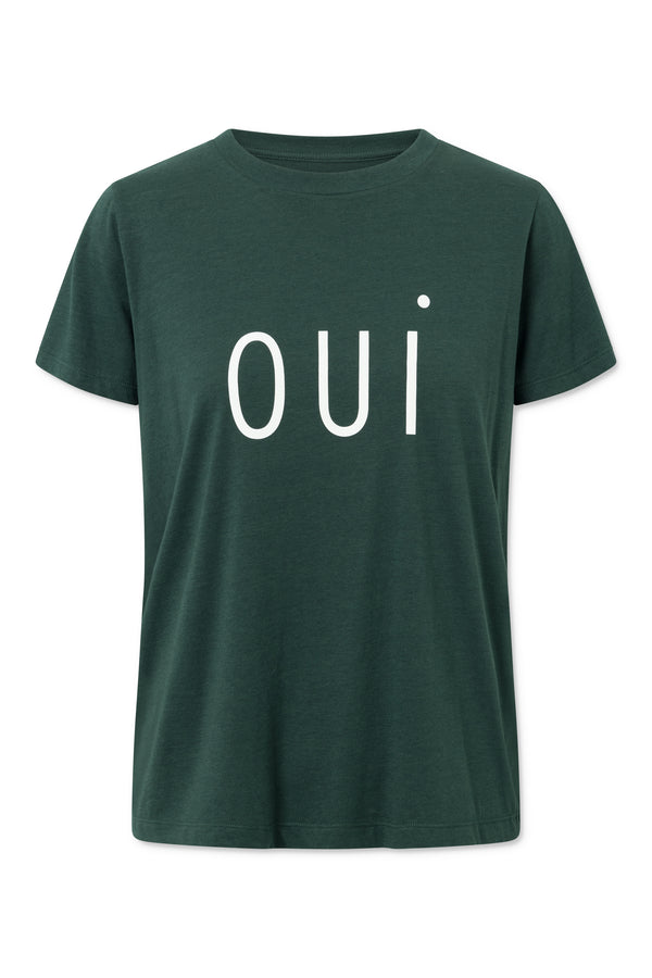 Naja Lauf QUI VENUS T-SHIRT BAMBOO COTTON BLOUSES DARK GREEN