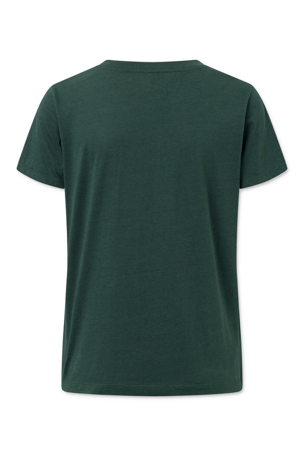 Naja Lauf QUI VENUS T-SHIRT BAMBOO COTTON BLOUSES DARK GREEN