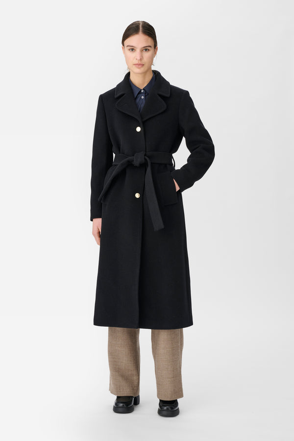 Naja Lauf RAMONA COAT MELTON WOOL COATS BLACK