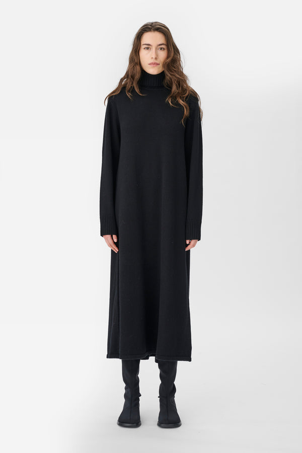 Naja Lauf REGINE DRESS WOOL COTTON DRESSES BLACK