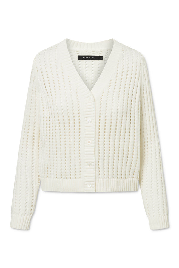 Naja Lauf ROSIE CARDIGAN OPEN KNIT KNITWEAR WHITE