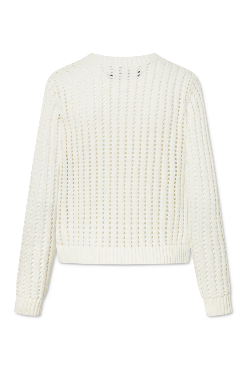 Naja Lauf ROSIE CARDIGAN OPEN KNIT KNITWEAR WHITE