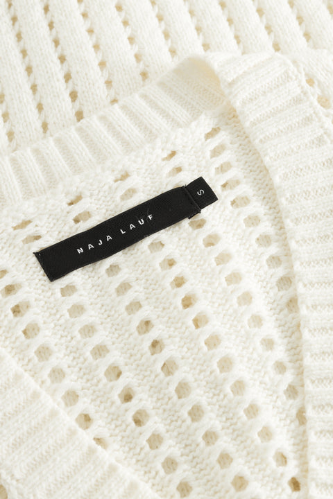 Naja Lauf ROSIE CARDIGAN OPEN KNIT KNITWEAR WHITE