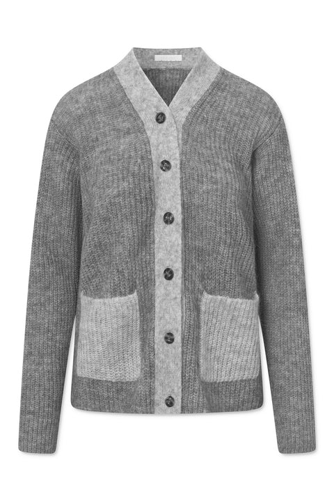 Naja Lauf SIBILLE CARDIGAN MOHAIR KNITWEAR GREY MELANGE