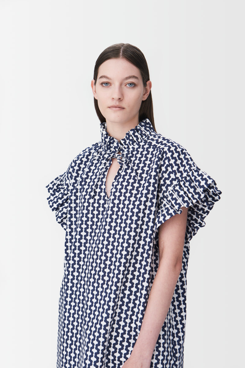 Naja Lauf TANNIE BLOUSE DOTS IN A ROW BLOUSES NAVY