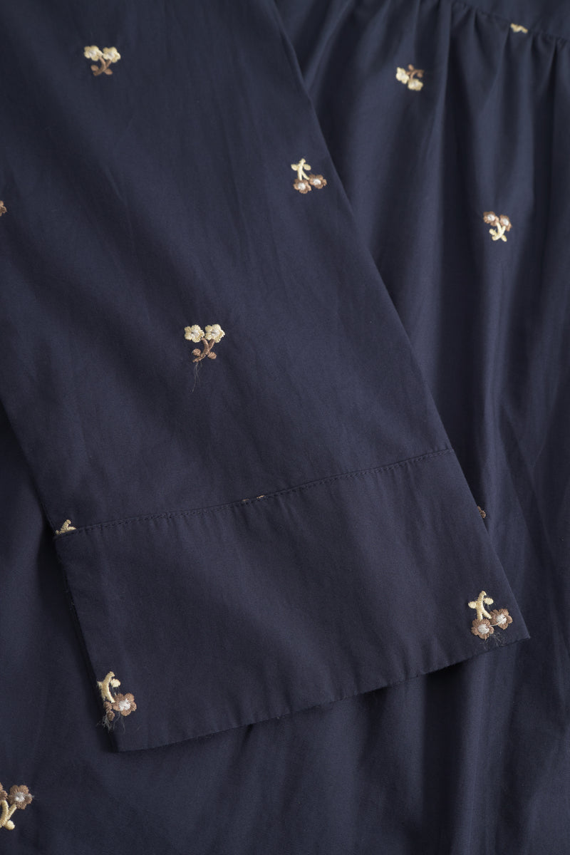 Naja Lauf TINKA SHIRT EMBROIDERED FLOWER SHIRTS NAVY