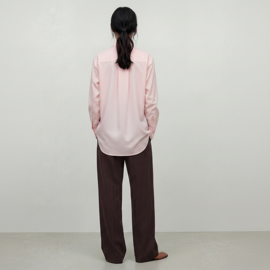 Agneta shirt, fancy poplin, Rose