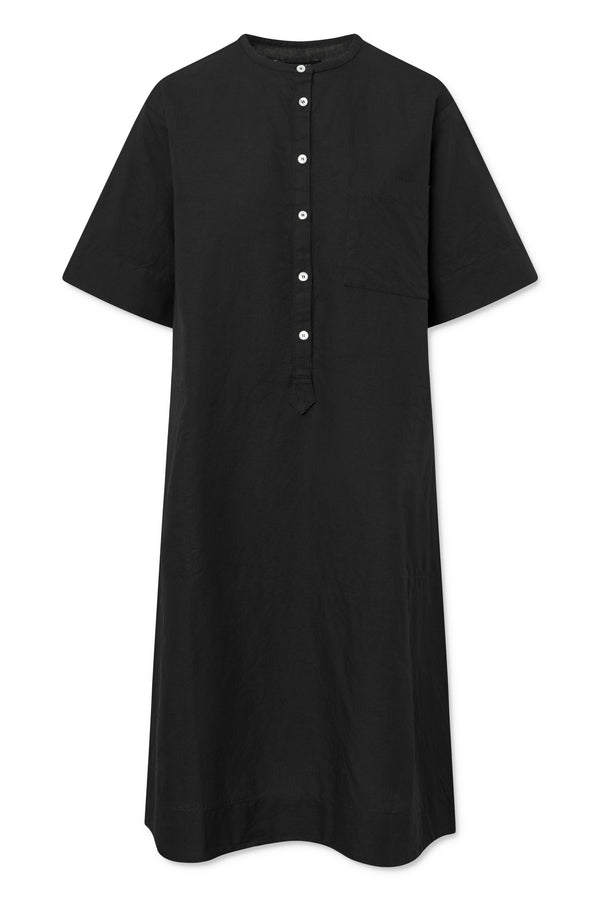 Naja Lauf VIRGINIA DRESS LINEN BLEND DRESSES BLACK