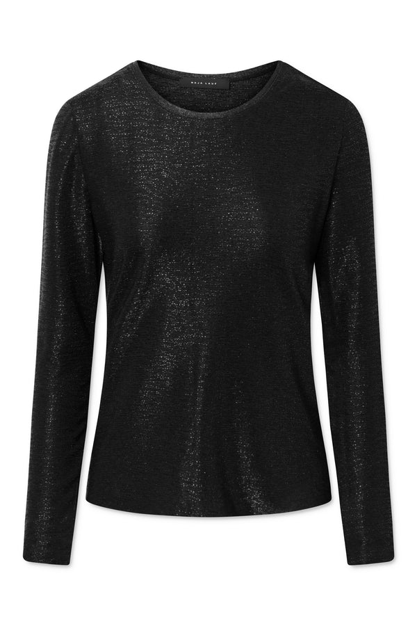 Naja Lauf YING T-SHIRT BLACK GLITTER BLOUSES BLACK