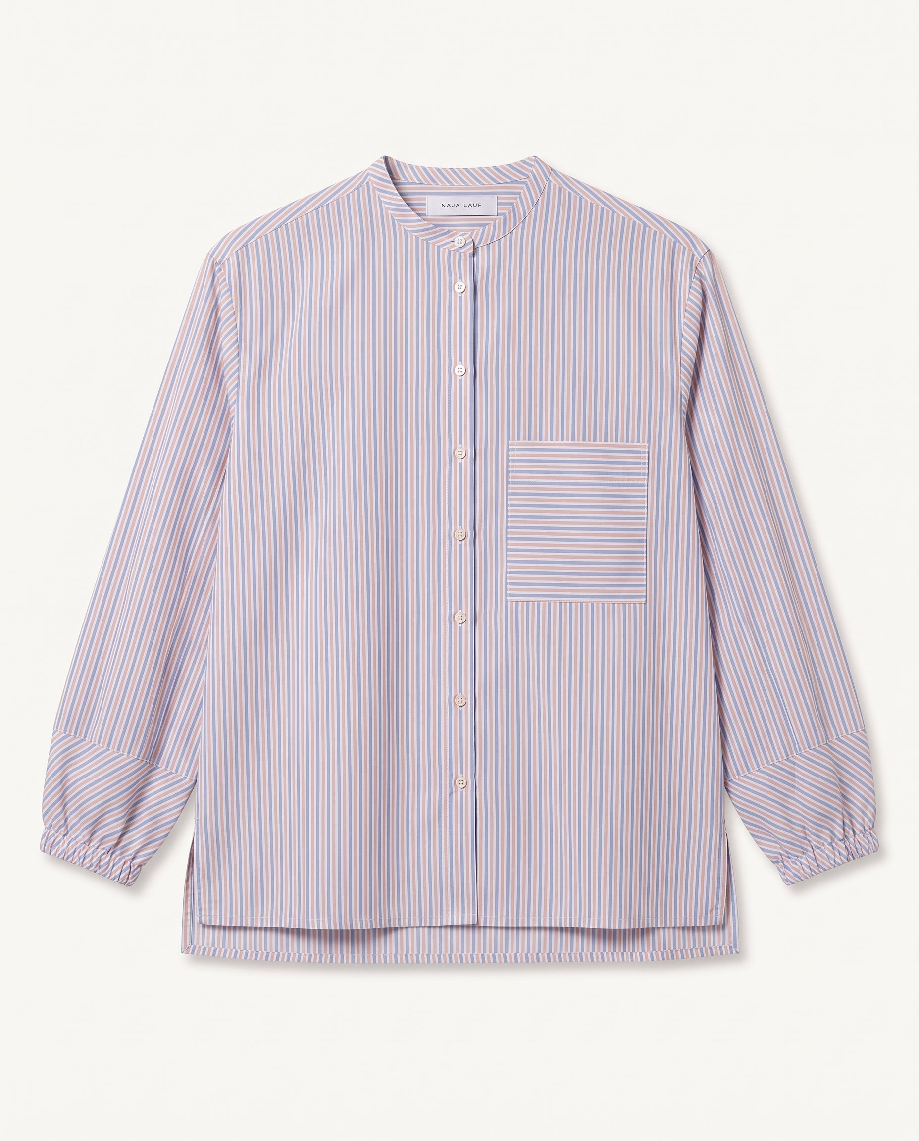 Dana shirt, Striped Poplin, Light blue and peach