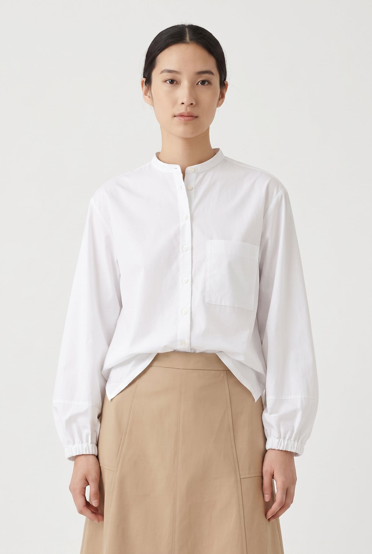 Dana shirt, fancy Poplin, white